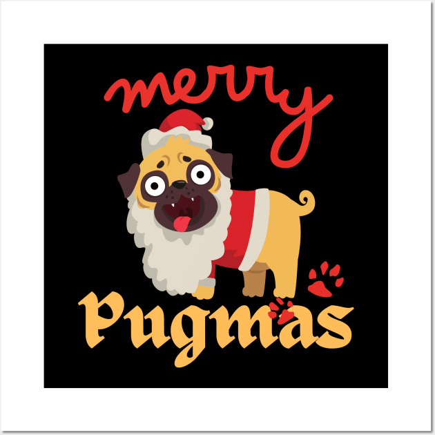 Merry Pugmas Wall Art by Illustradise